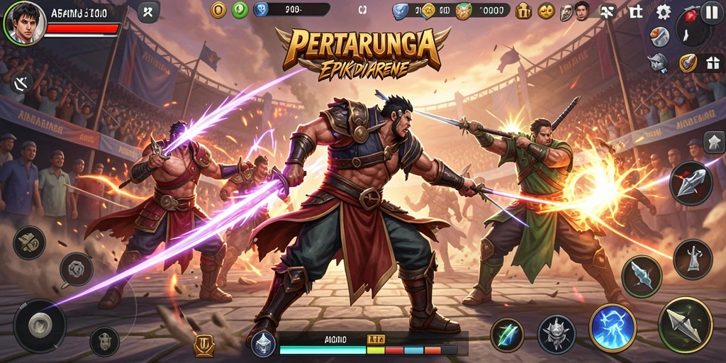 Screenshot AFAF menampilkan aksi pertarungan yang intens dan grafis menawan.