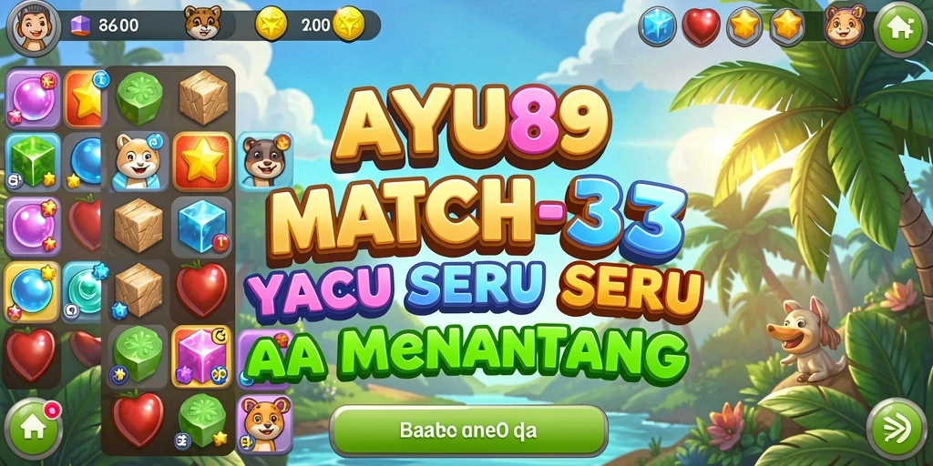 Tangkapan layar AYU89 menampilkan momen seru dalam permainan Match-3.