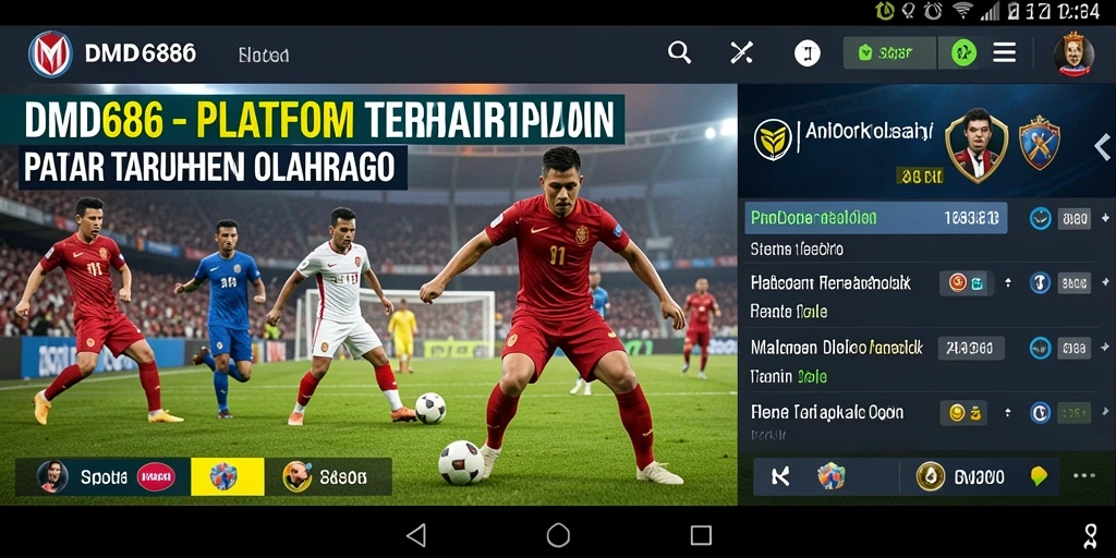Screenshot DMD686 menampilkan tampilan antarmuka dan gameplay taruhan olahraga.