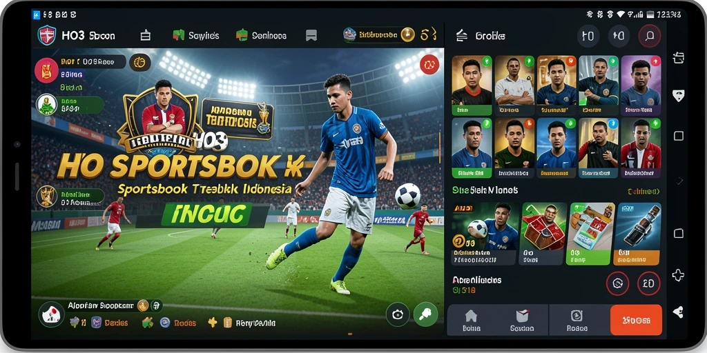 Tampilan gameplay Sportsbook dari aplikasi HO3 yang menarik dan interaktif.