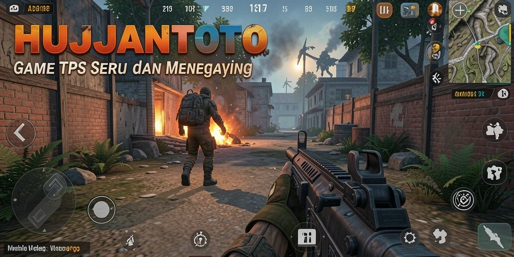Tangkapan layar utama HUJANTOTO menampilkan aksi gameplay seru di TPS.