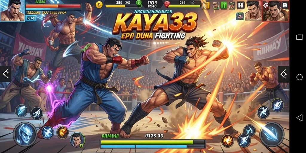 Gameplay KAYA33 menampilkan pertarungan epik antara karakter-karakter kuat.