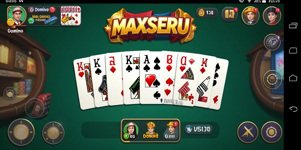 Screenshot gameplay MAXSERU dengan aksi Domino yang seru.