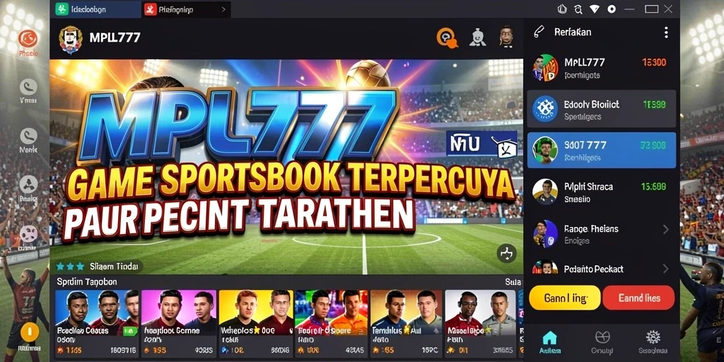 Screenshot MPL777 menampilkan tampilan utama aplikasi Sportsbook yang menarik.