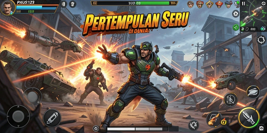 Tampilan gameplay seru PAUS123 dengan aksi pertempuran mendebarkan.