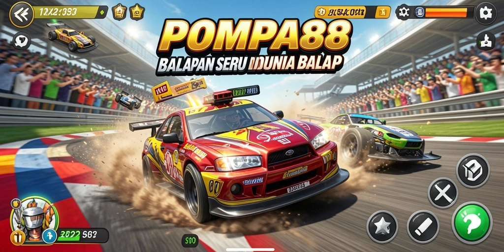 Tampilan seru dari gameplay balapan POMPA88 yang tidak boleh dilewatkan.