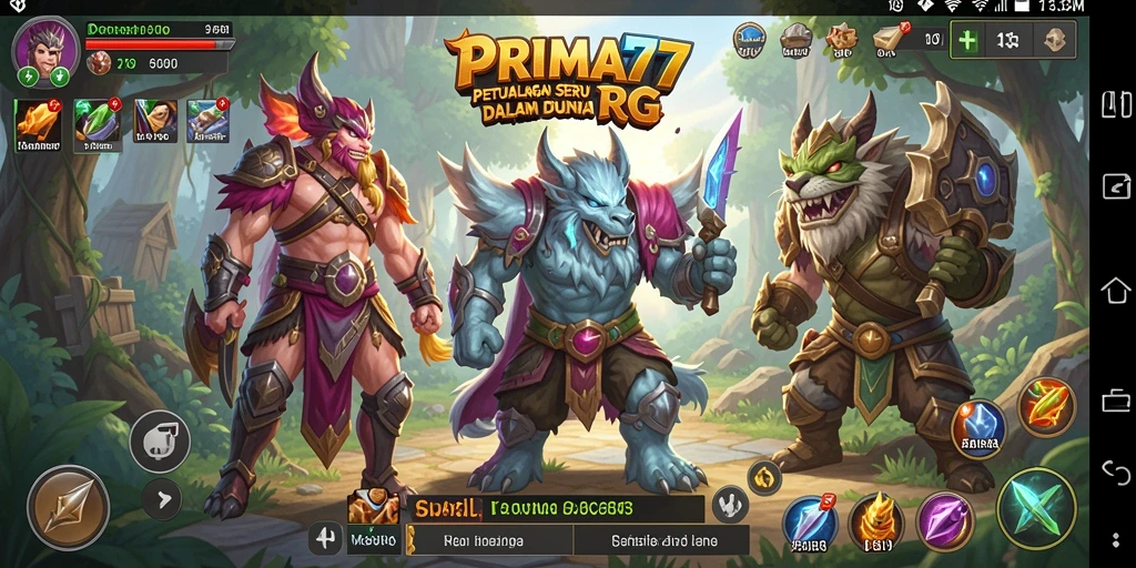 Tampilan gameplay menawan dalam PRIMA77 dengan aksi RPG yang seru.