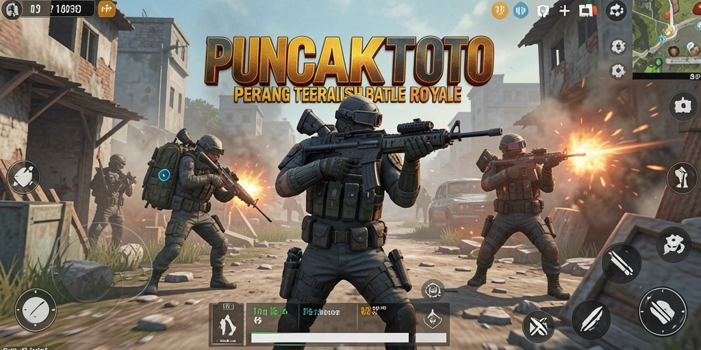 Screenshot PUNCAKTOTO menampilkan aksi menegangkan dalam Battle Royale.
