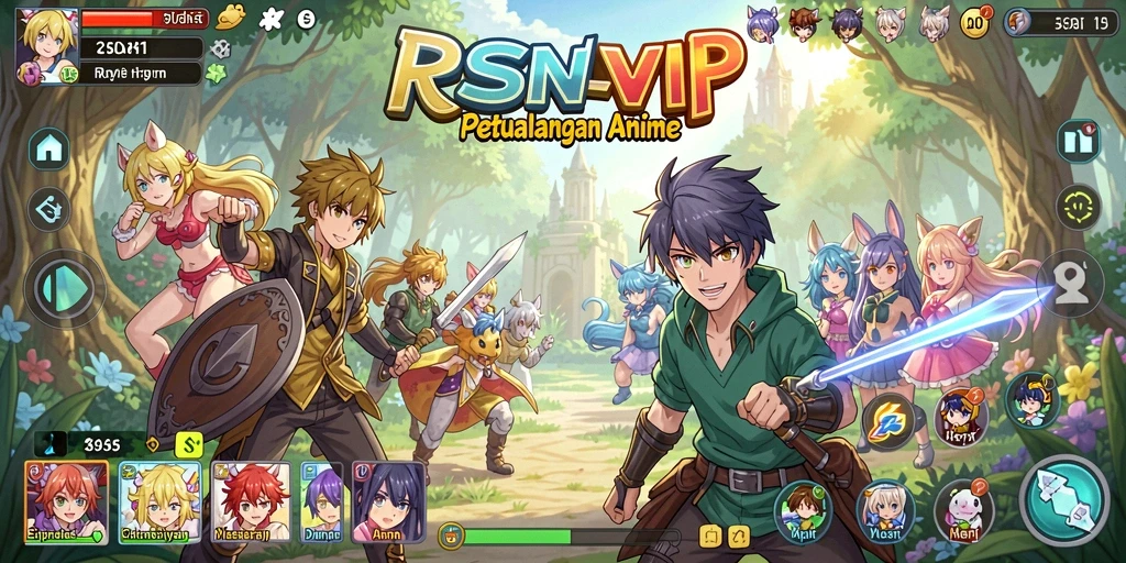 Tampilan gameplay seru dalam petualangan Anime RSNVIP.