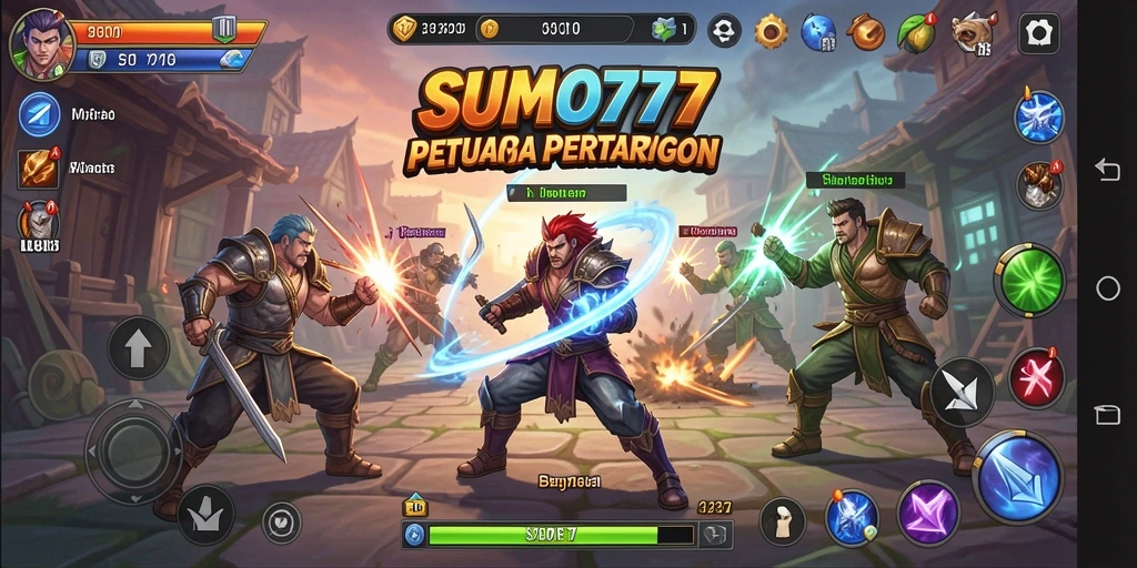Tampilan gameplay epik dari SUMO777 dalam dunia petualangan.