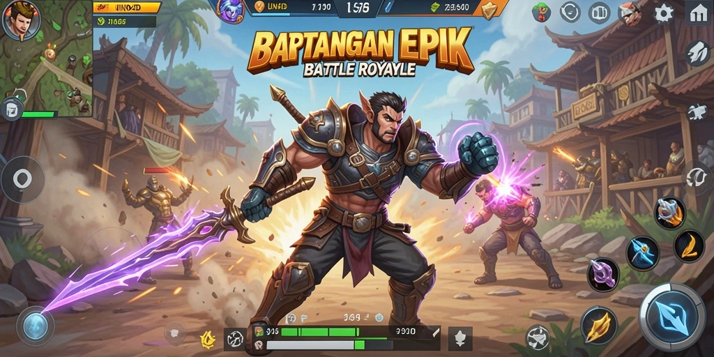 Screenshot gameplay UNO4D dalam momen pertarungan Battle Royale yang intens.