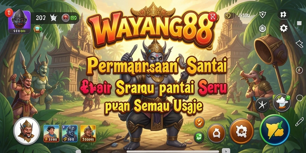Tampilan seru gameplay WAYANG88 dengan karakter yang penuh warna.