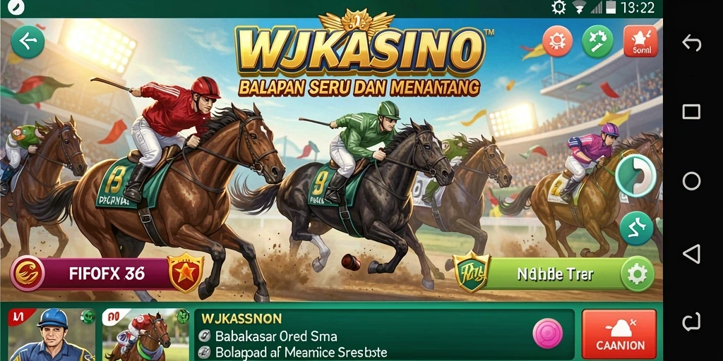 Tangkapan layar utama WJKASINO menampilkan aksi balapan mendebarkan.